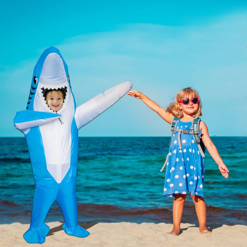 Stegosaurus Inflatable Shark Costume Kids  Halloween Shark Inflatable Costumes Funny Blow up Costume for Boys Girls - Image 3